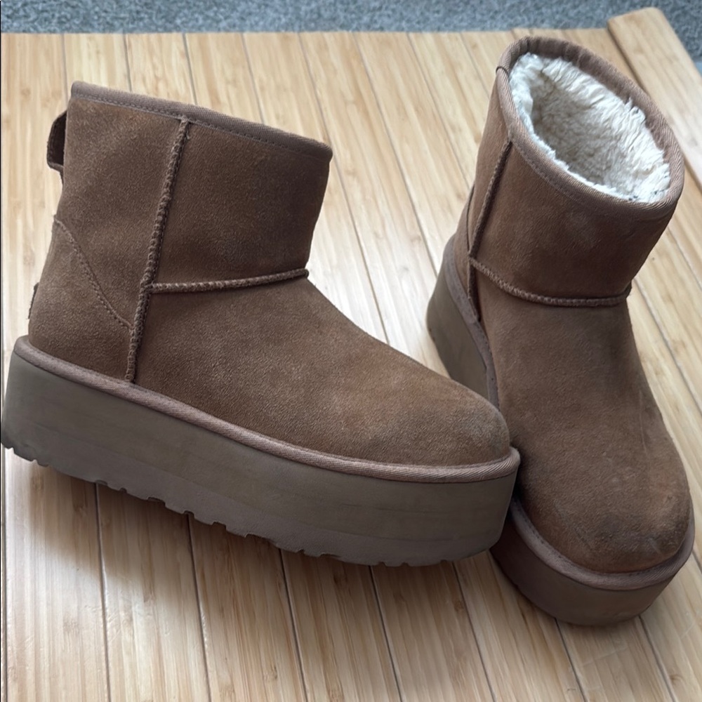 Ugg classic mini Suede Platform Boots